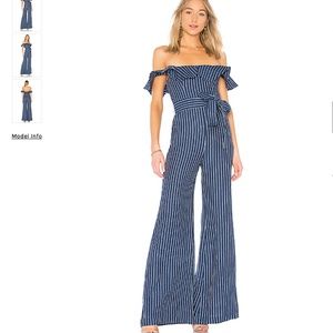 Make Offer Alexis Edria Striped Linen Jumpsuit